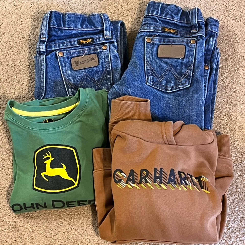Boys S 5/6 Bundle of Carhartt, Wrangler, and John Deere